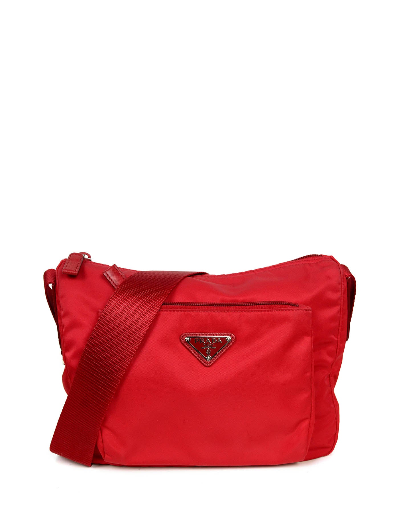 Prada Rosso Red Nylon Messenger Bag