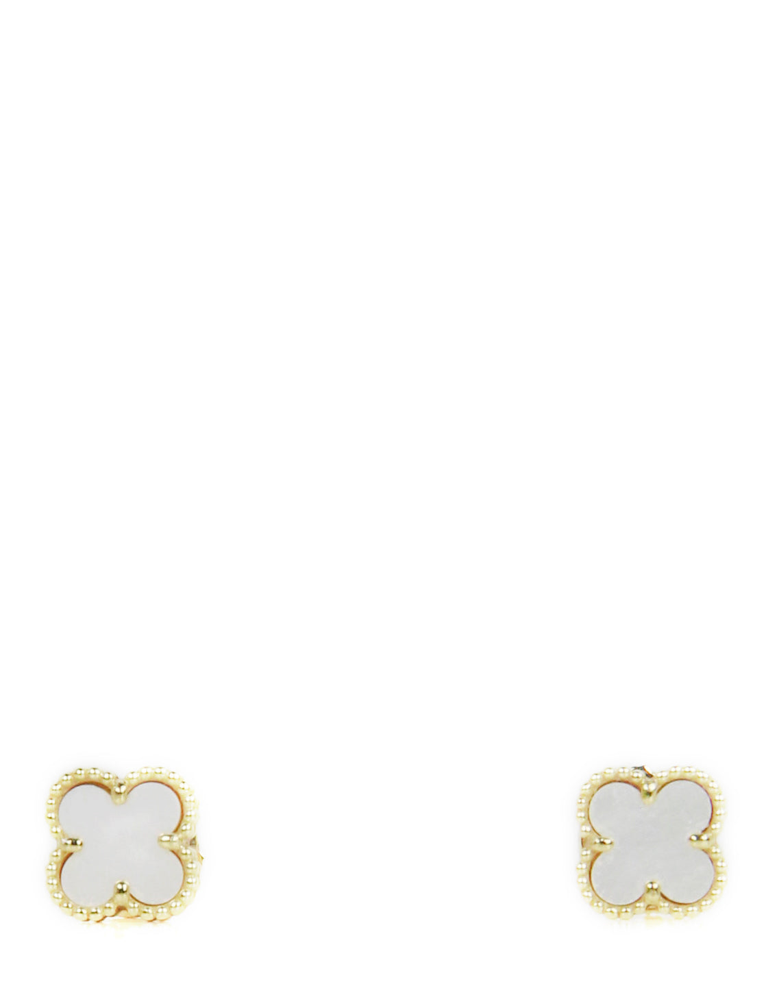 Van Cleef & Arpels 18K Mother of Pearl Sweet Alhambra Earrings