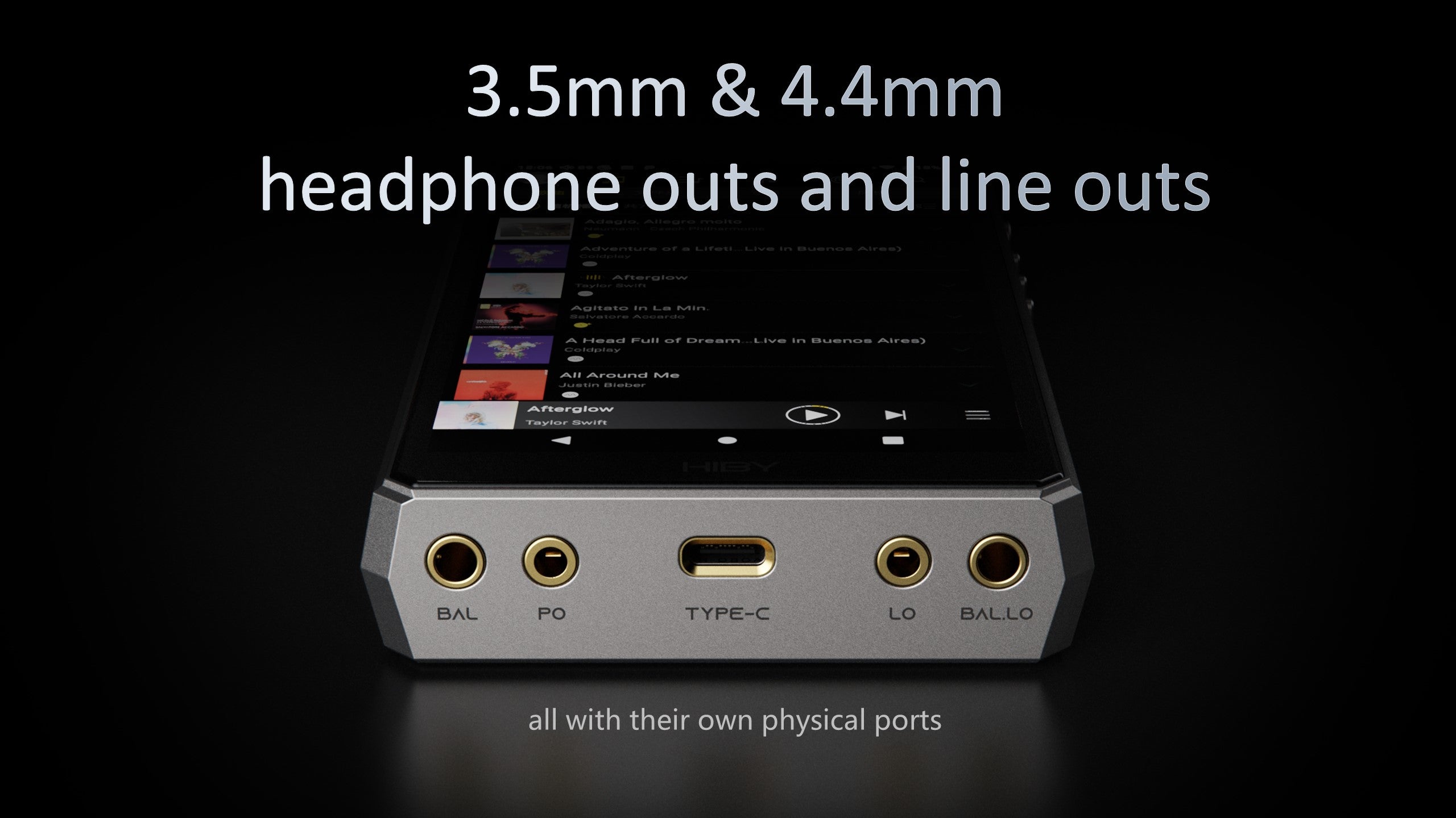 3.5mm & 4.4mm headphone outs and line outs