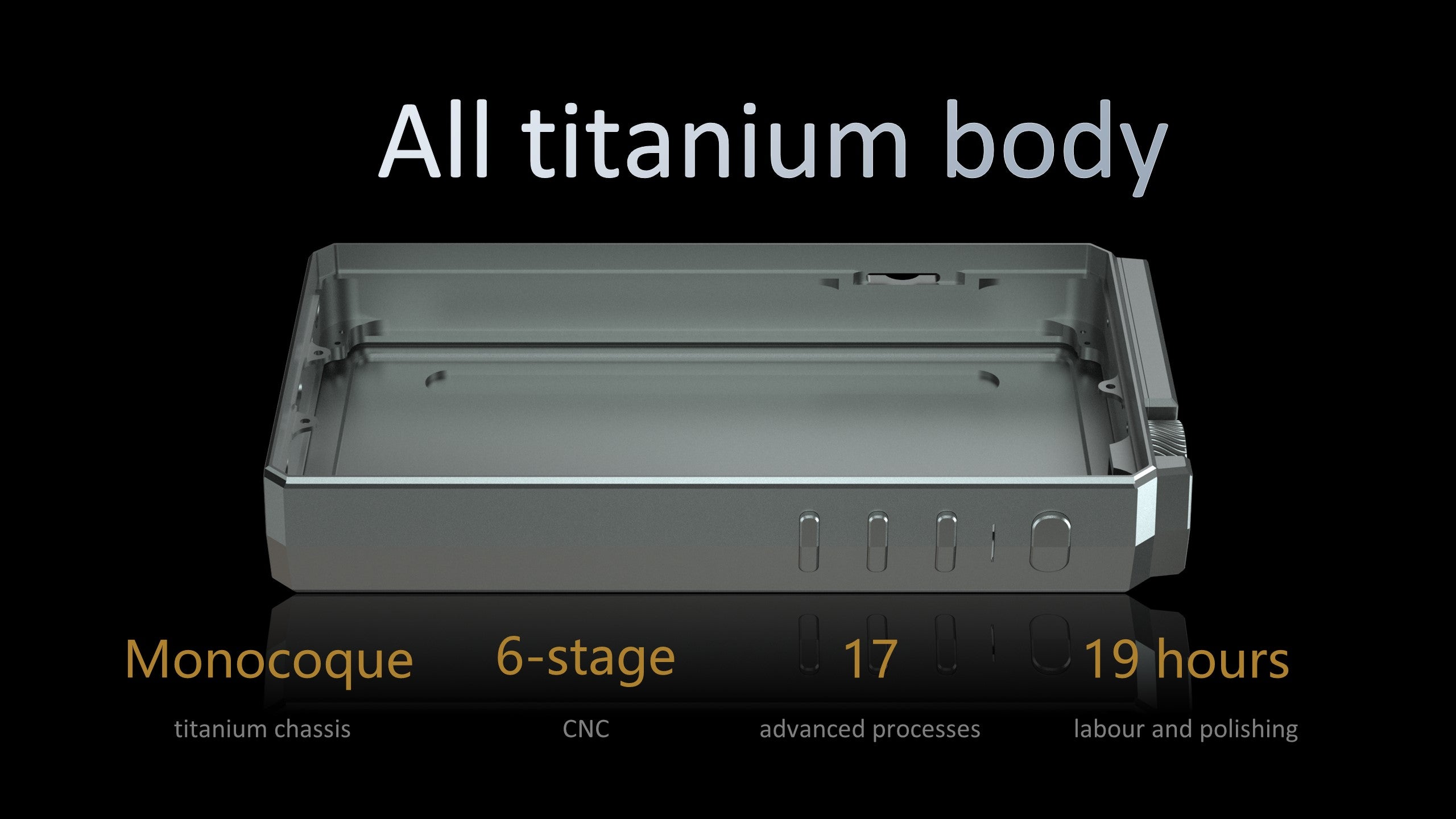 All titanium body for music players