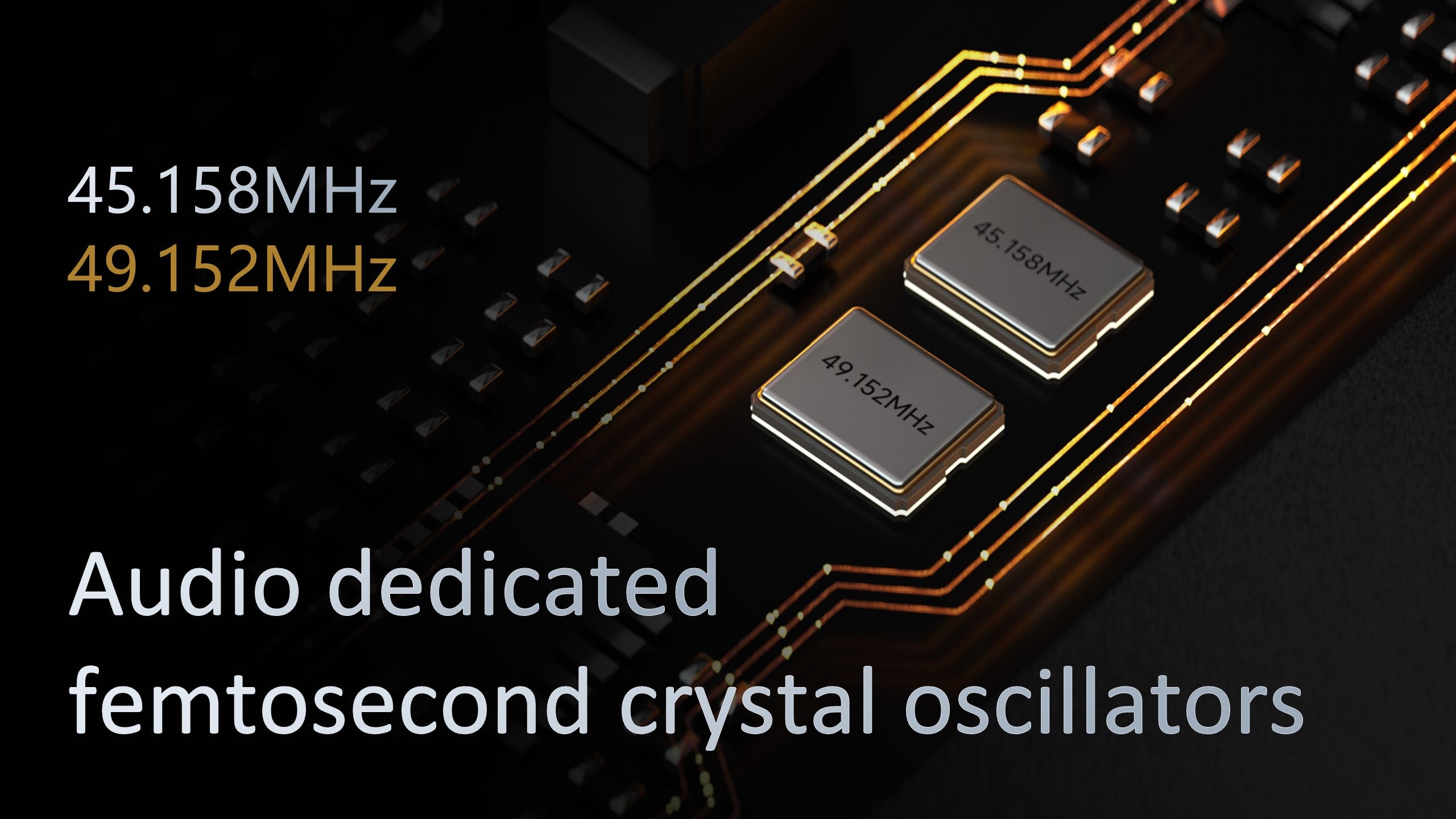 Audio dedicated femtosecond crystal oscillators