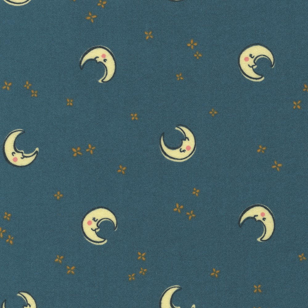 Blueberry-Cozy Cotton Flannel Over The Moon By: Robert Kaufman
