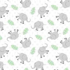 Wilmington Prints Hello Sunbeam Elephant Toss White 24503-197