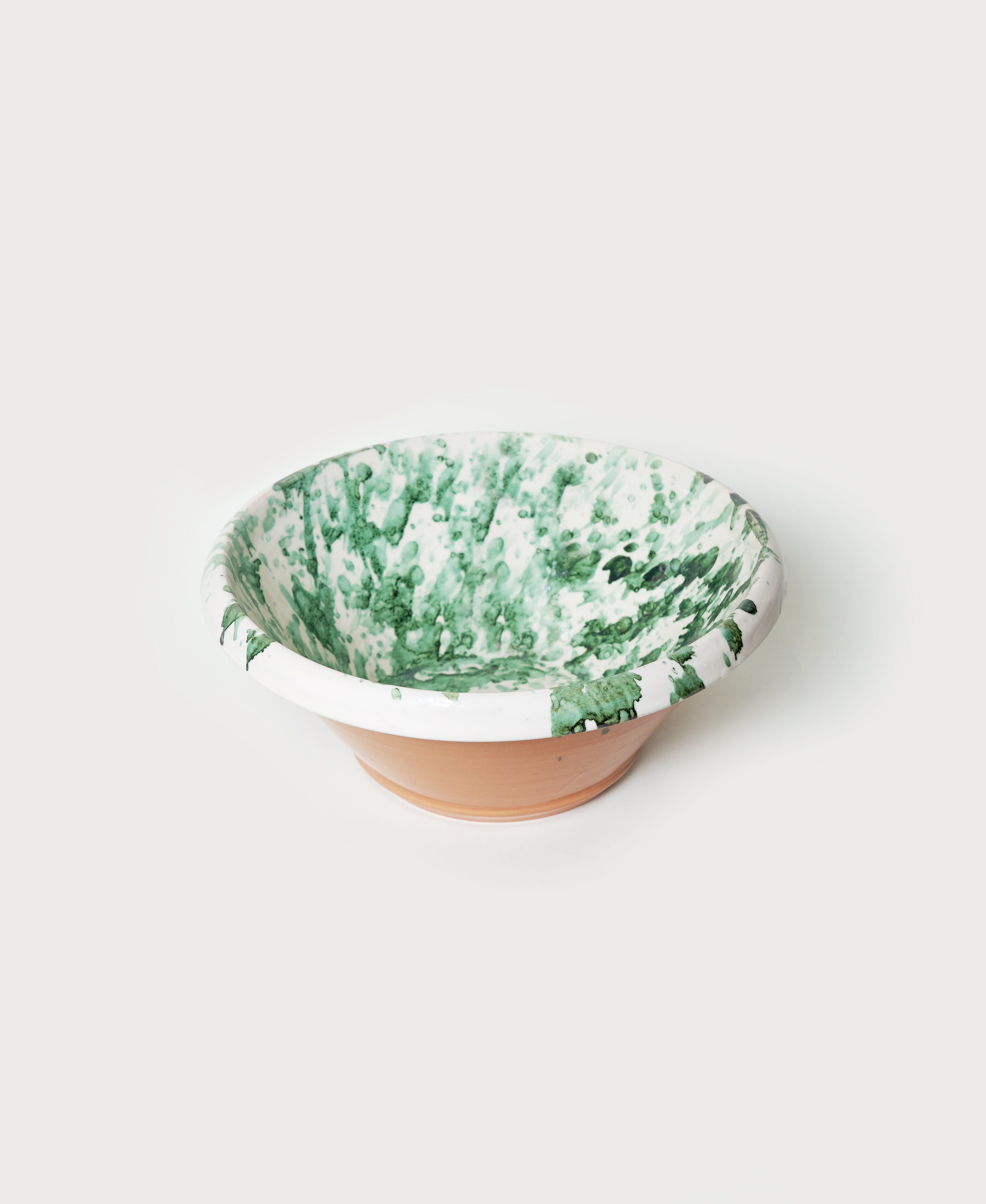 Green Splatterware Mixing Bowl