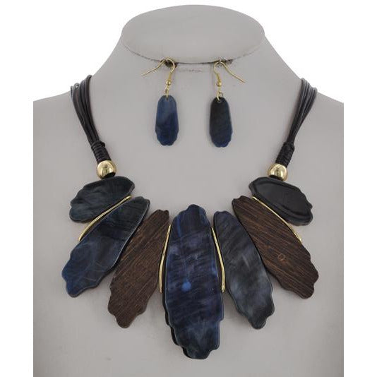 Maya Necklace & Earring Set (Blue)