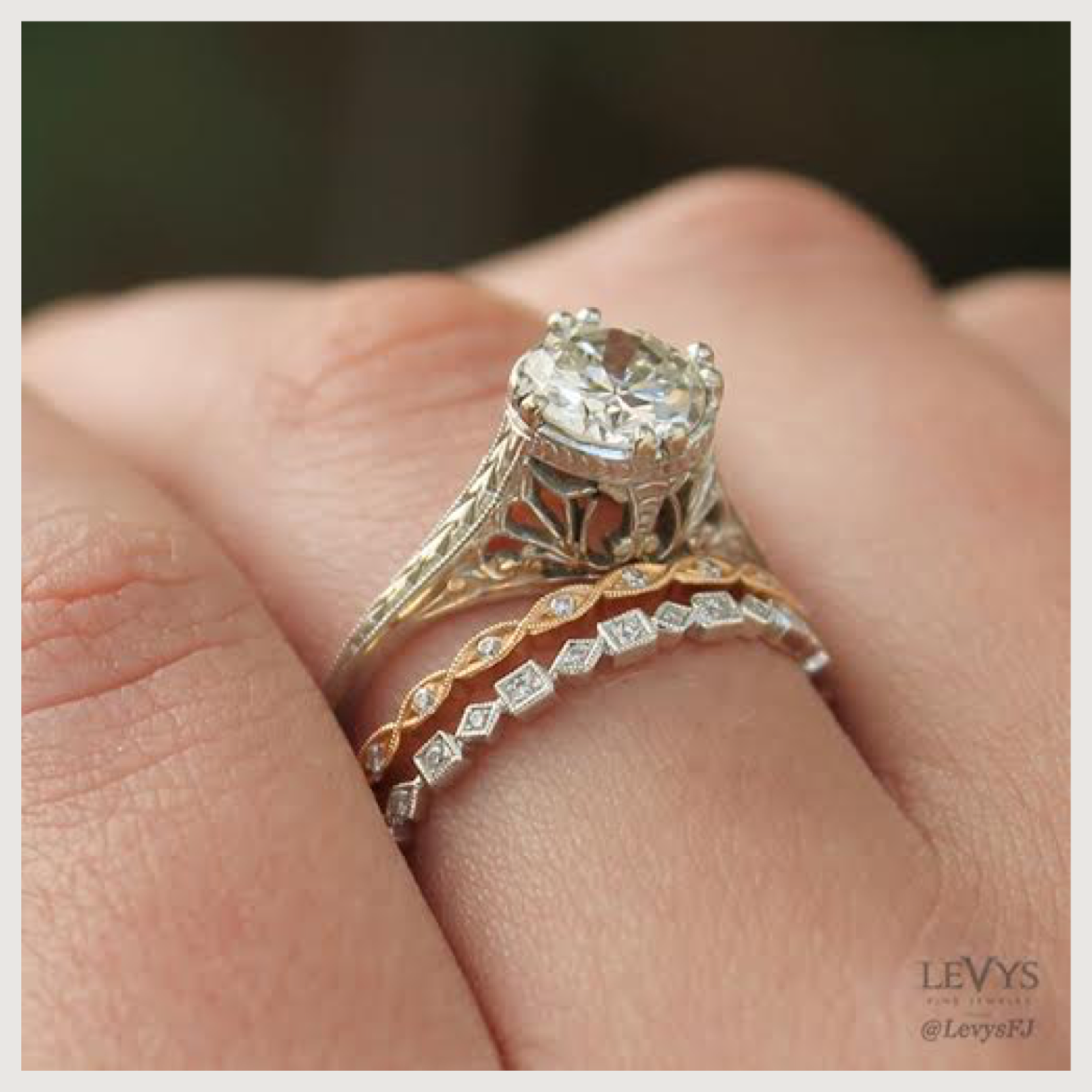 Moonstone Antique Engagement Ring, Three Stone Diamond Vintage Moonstone  Ring | Benati