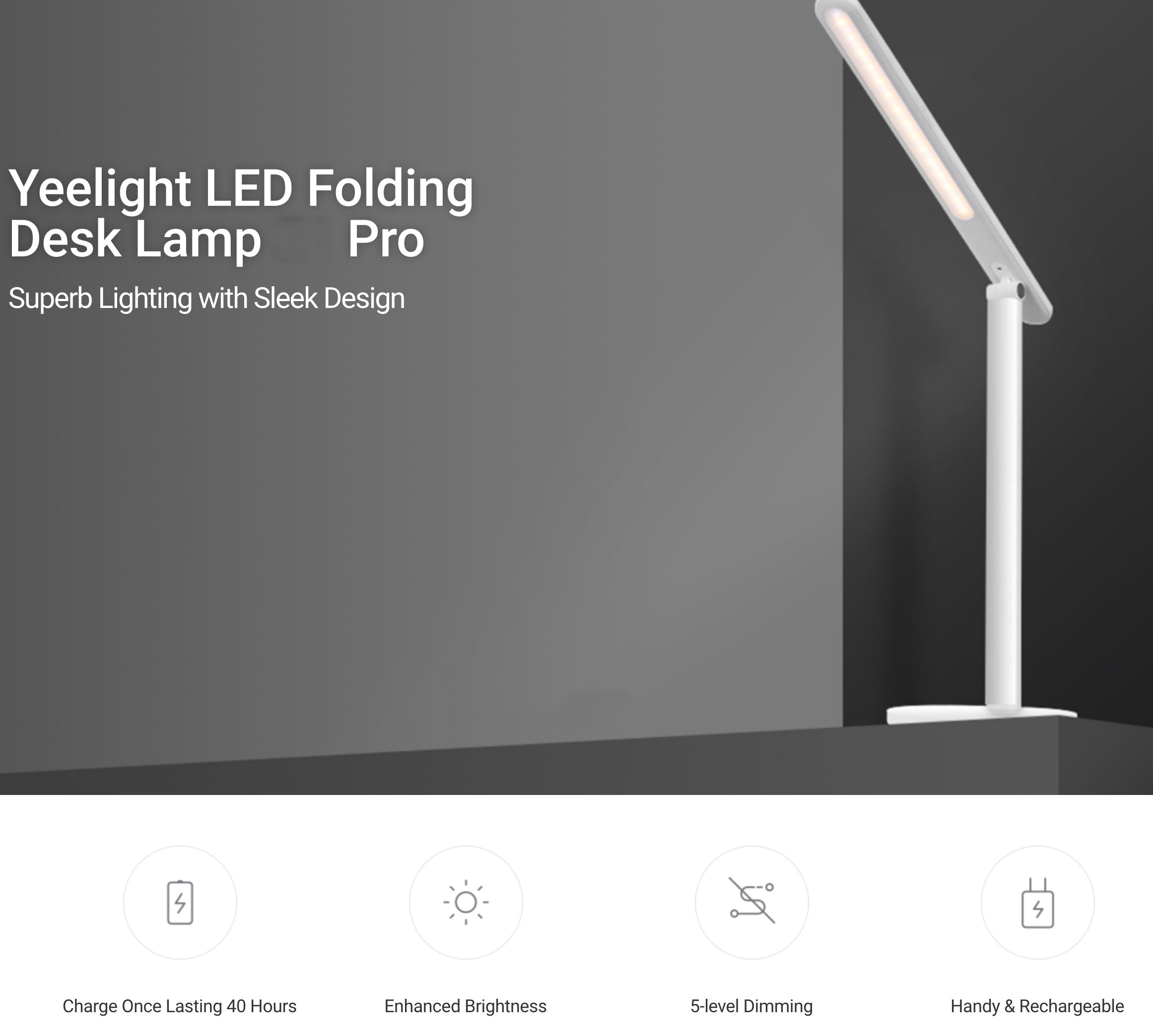 Yeelight Xiaomi Folding Table Lamp Touch Control  Desk Light Eye protection light