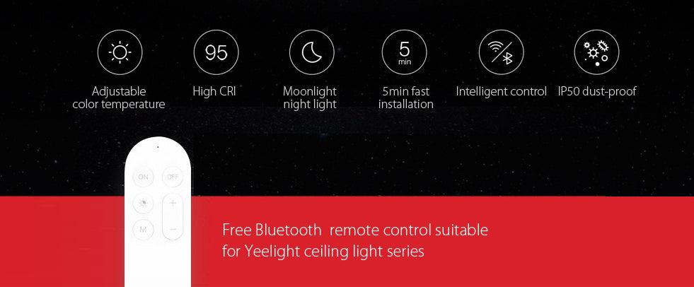 Yeelight Ceiling Light Smart APP WiFi Bluetooth LED Remote Control Alexa 450 White