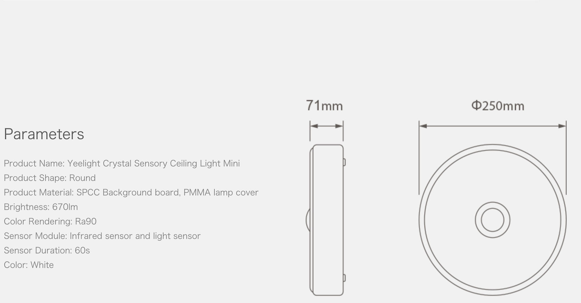 Yeelight XiaoMi  Sensor Led Ceiling Mini Human Body / Motion Sensor Light For Smart Home