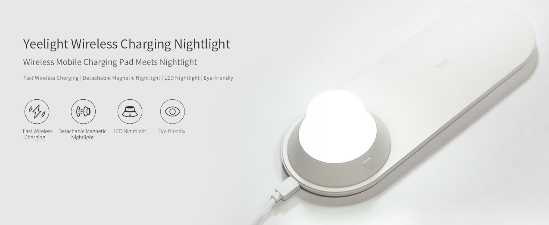 Yeelight XiaoMi 2 in 1 Wireless Fast Charging for mobile phone Detachable LED Nightlight