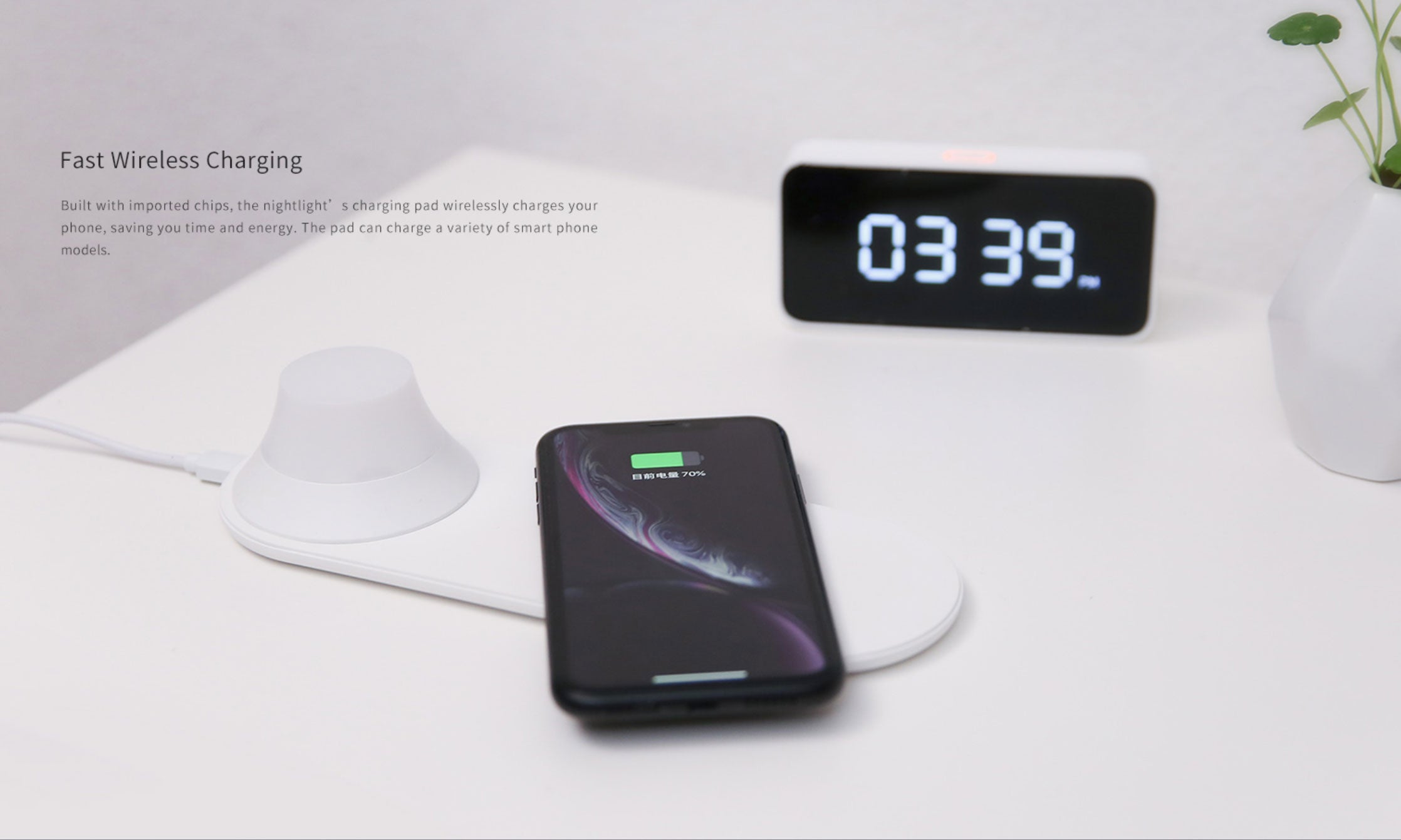 Yeelight XiaoMi 2 in 1 Wireless Fast Charging for mobile phone Detachable LED Nightlight