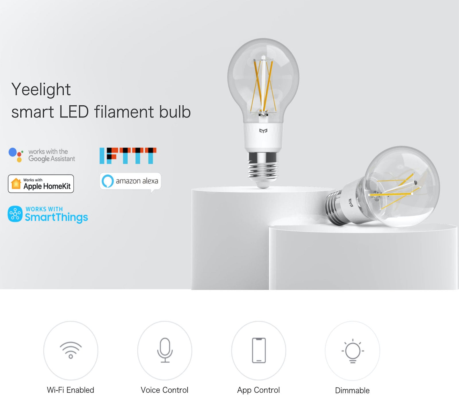 Yeelight XiaoMi Smart Retro LED Filament Bulb Edison Lamp Homekit Alexa MIJIA