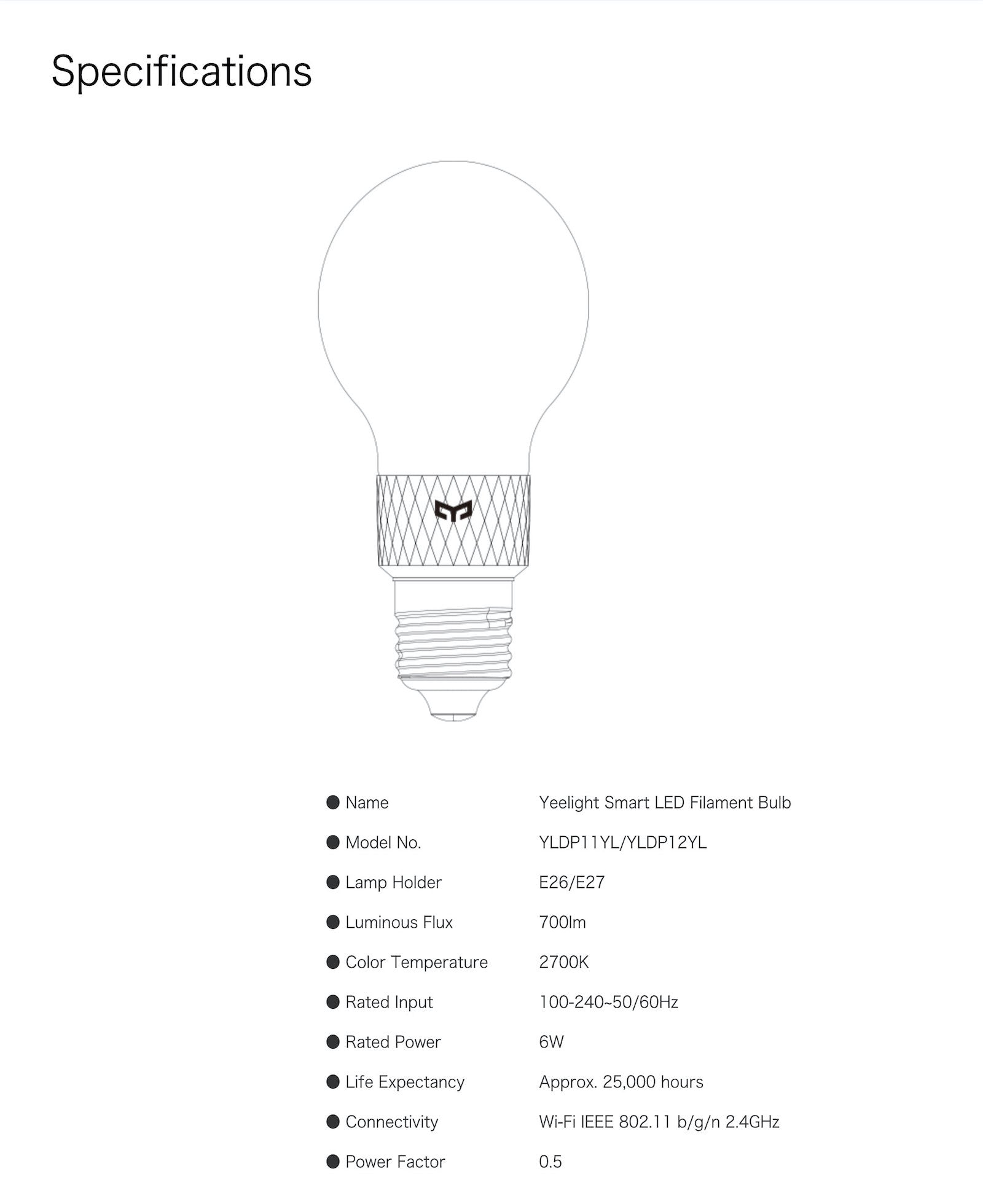 Yeelight XiaoMi  Smart Retro LED Filament Bulb Edison Lamp Homekit Alexa MIJIA