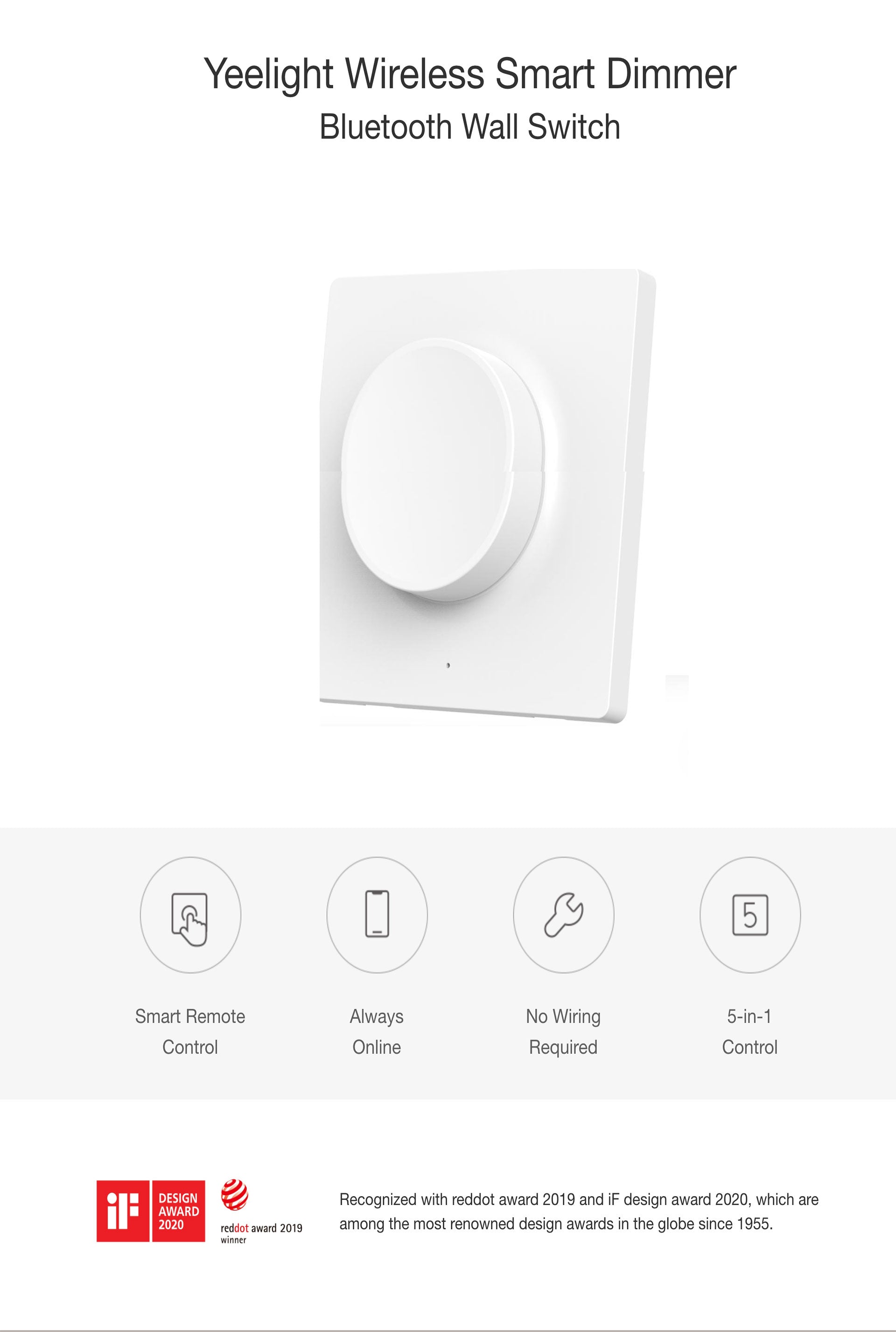 Yeelight Smart Wall Dimmer Switch For Yeelight Ceiling Light