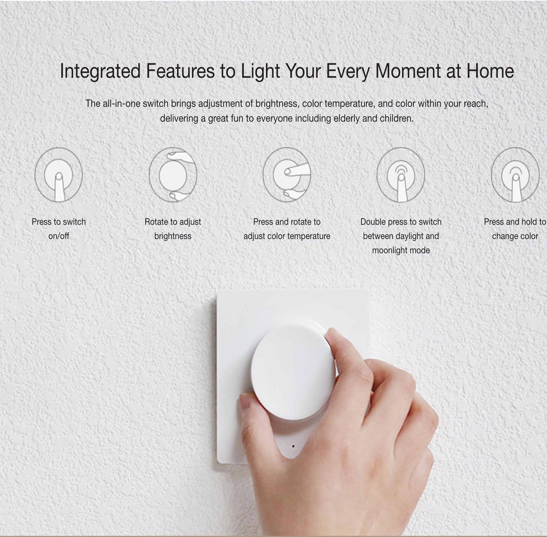 Yeelight Smart Wall Dimmer Switch For Yeelight Ceiling Light