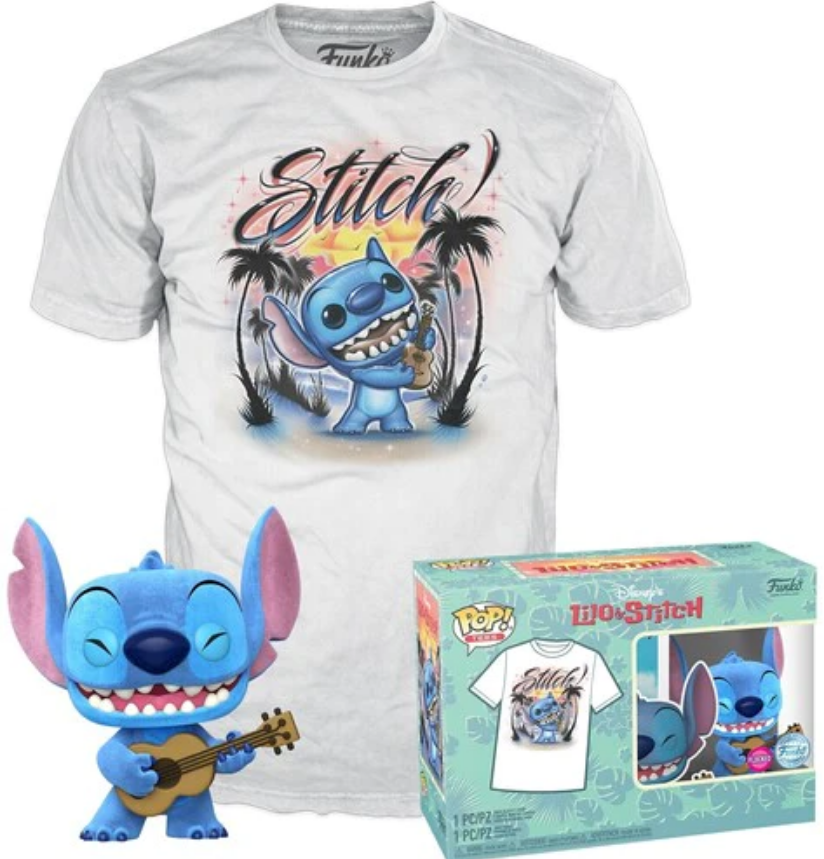 Funko Pop! - Lilo & Stitch Ukelele Stitch Figure with 3XL T-Shirt