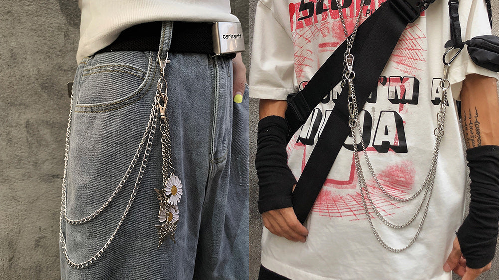 jeans with chains attached