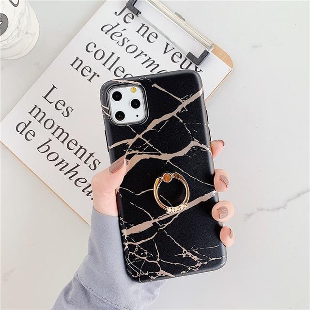 Ring Stand Marble iPhone Case