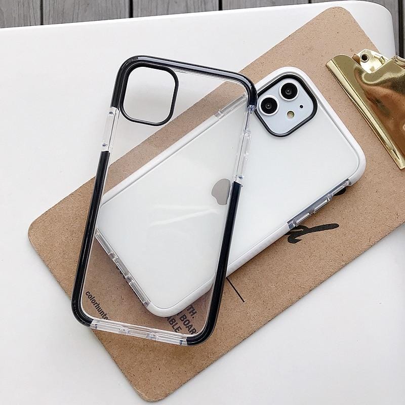 Solid Color Clear Shockproof iPhone Case