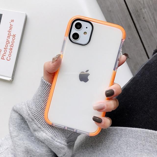 Solid Color Clear Shockproof iPhone Case
