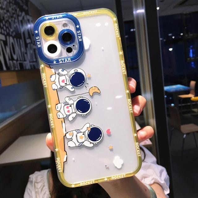 Shockproof Cartoon Astronaut iPhone Case