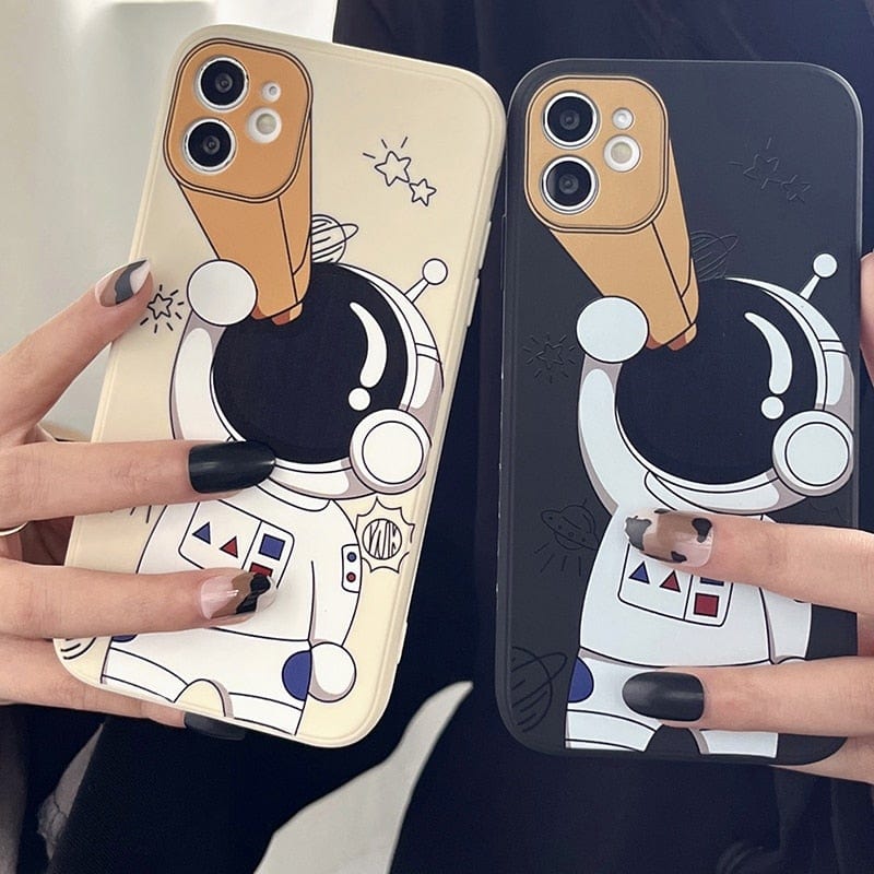 Cartoon Astronaut Planet iPhone Case