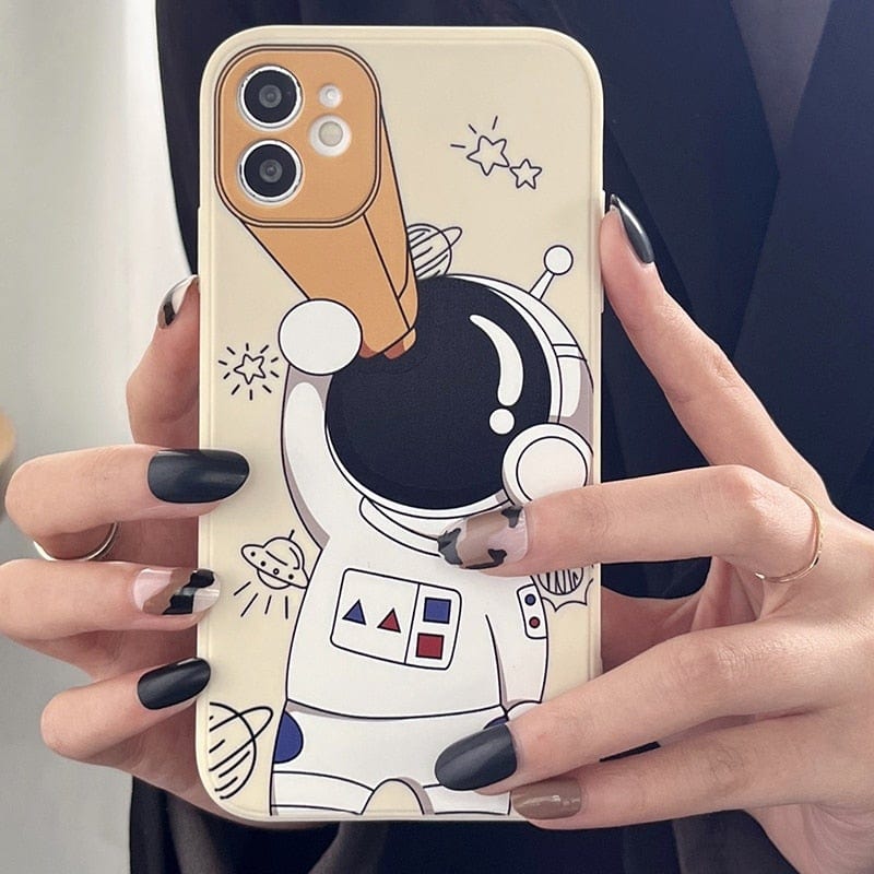 Cartoon Astronaut Planet iPhone Case