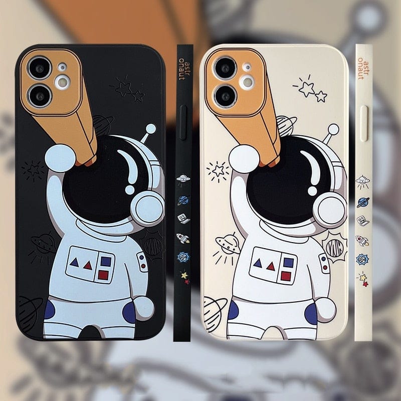 Cartoon Astronaut Planet iPhone Case