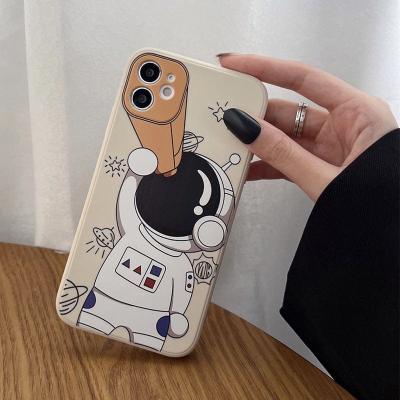 Cartoon Astronaut Planet iPhone Case