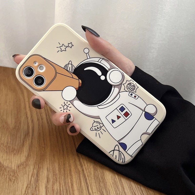 Cartoon Astronaut Planet iPhone Case