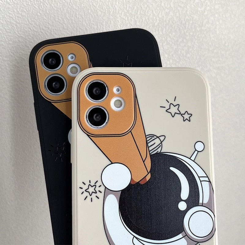 Cartoon Astronaut Planet iPhone Case