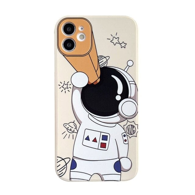 Cartoon Astronaut Planet iPhone Case