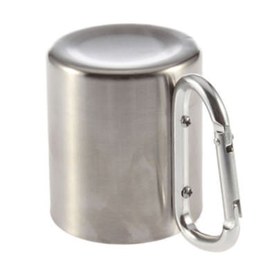 Cup Carabiner Hook Handle Portable Stainless Steel  Double Wall 220ml