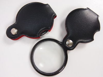 Magnifying Folding Pocket Glass Lens 10x Magnifier & Case  Survival