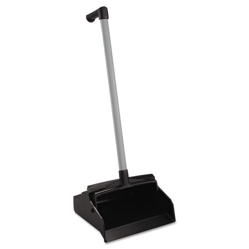 Impact LobbyMaster Plastic Lobby Dustpan, 12w x 32h, Plastic, Black Pan-White Handle, 6-Carton 2602