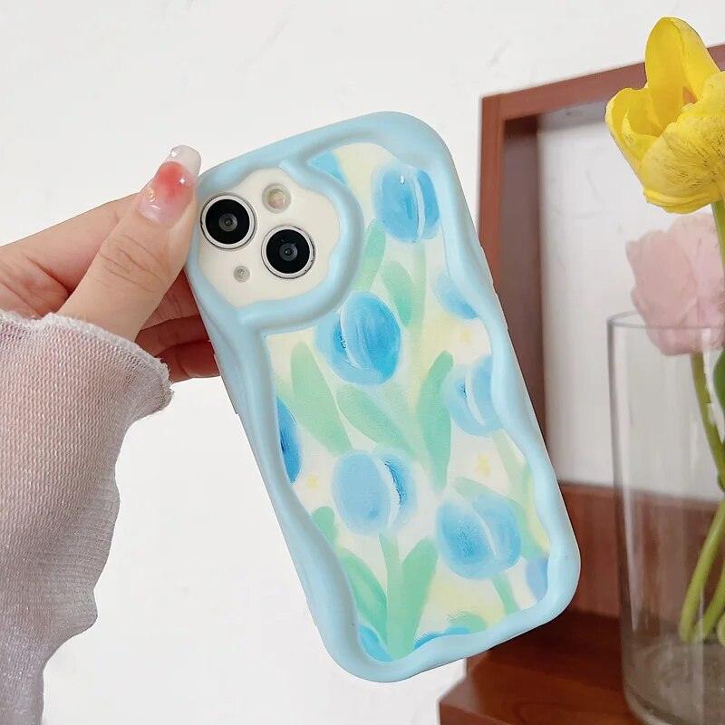 Abstract Floral Heart Cute Phone Case for iPhone 11, 12, 13, 14, 14 Plus, 7, 8, 8 Plus, X, XR, XS, XS Max