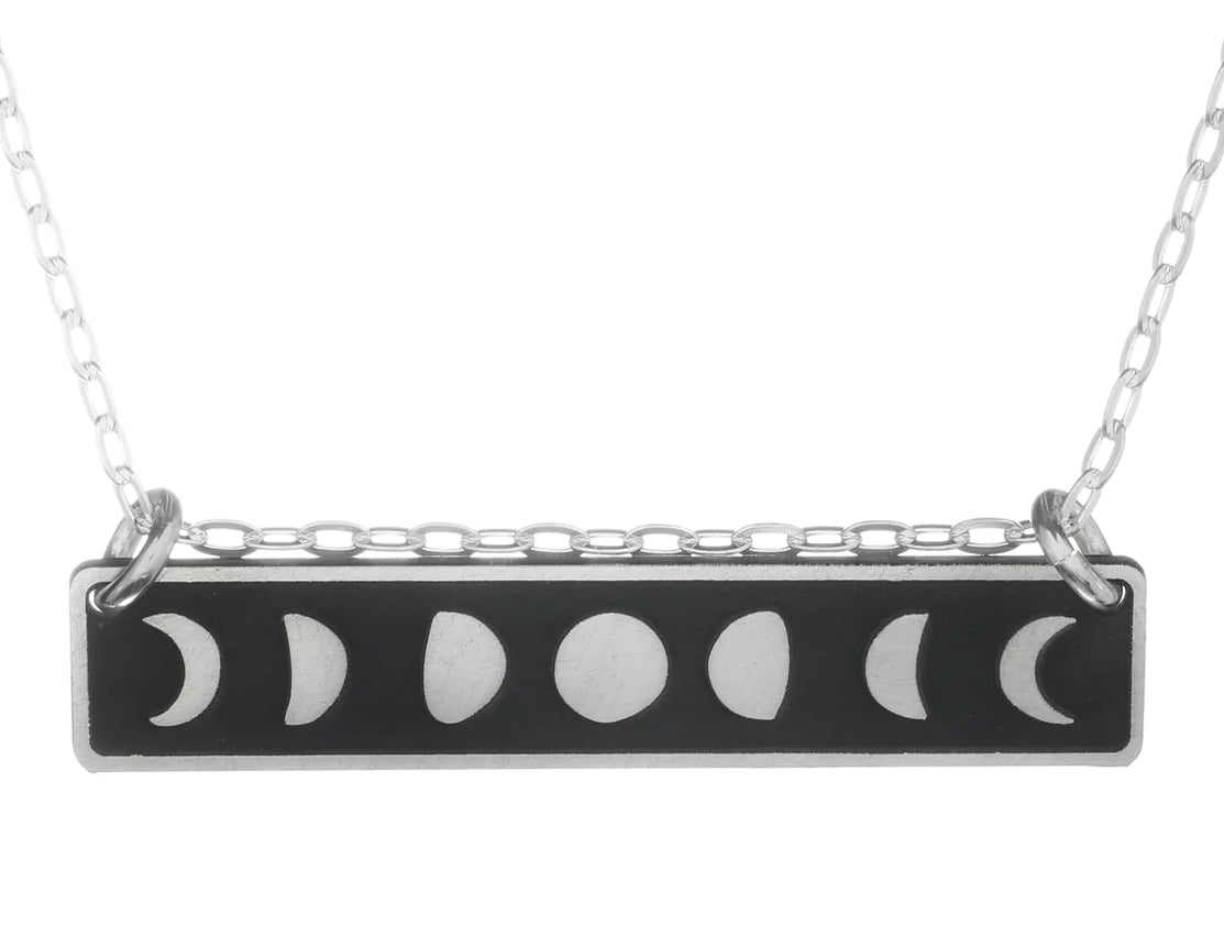 The Bearded Jeweler / Moon Phases Horizontal Bar Necklace