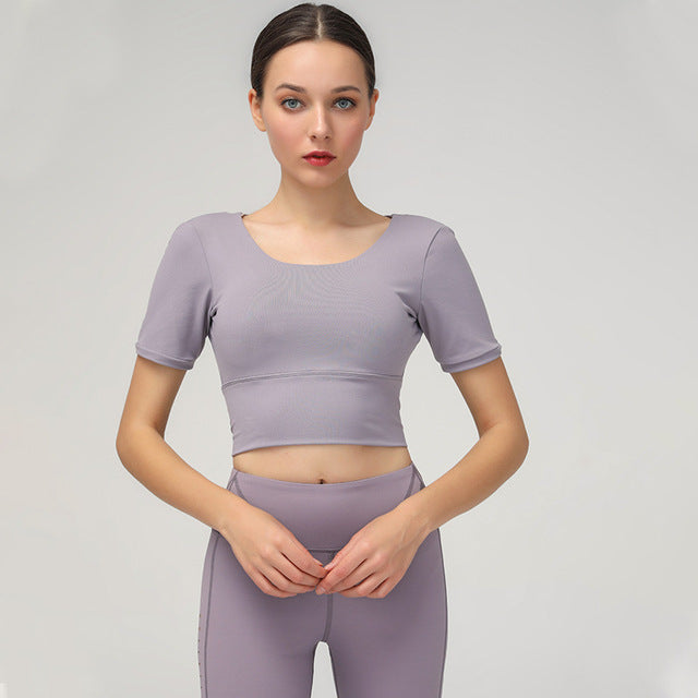 Yoga Crop Top And High Waist Leggings Set