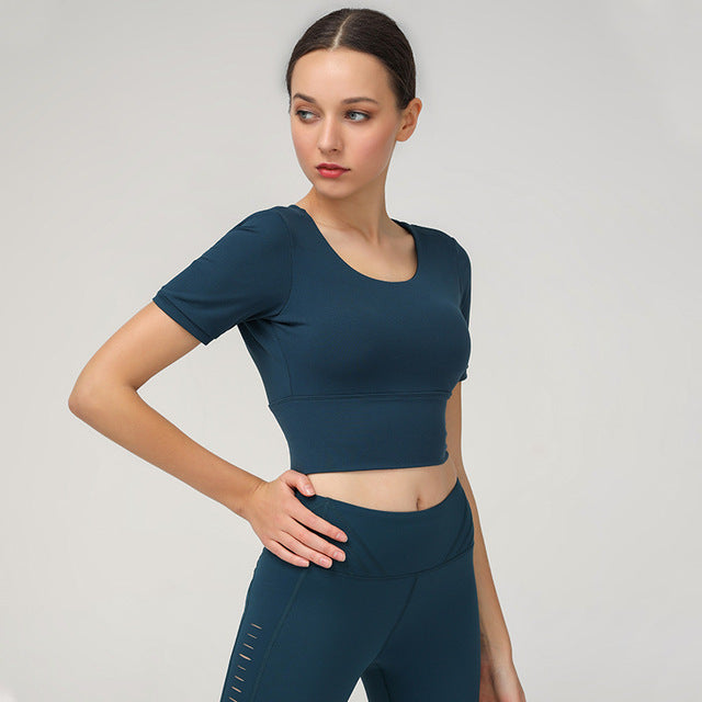 Yoga Crop Top And High Waist Leggings Set