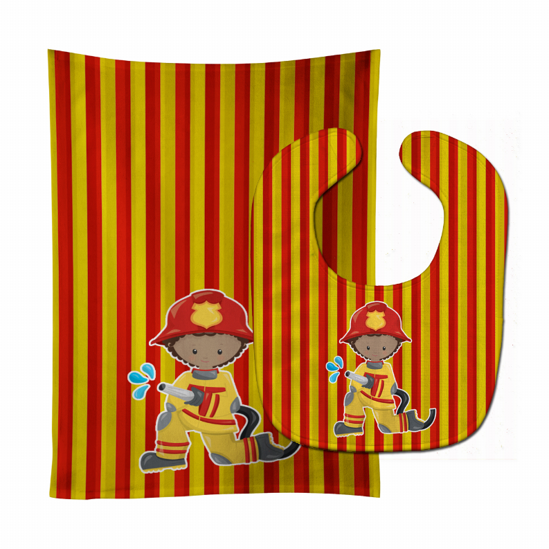 Fireman Baby Bib & Burp Cloth