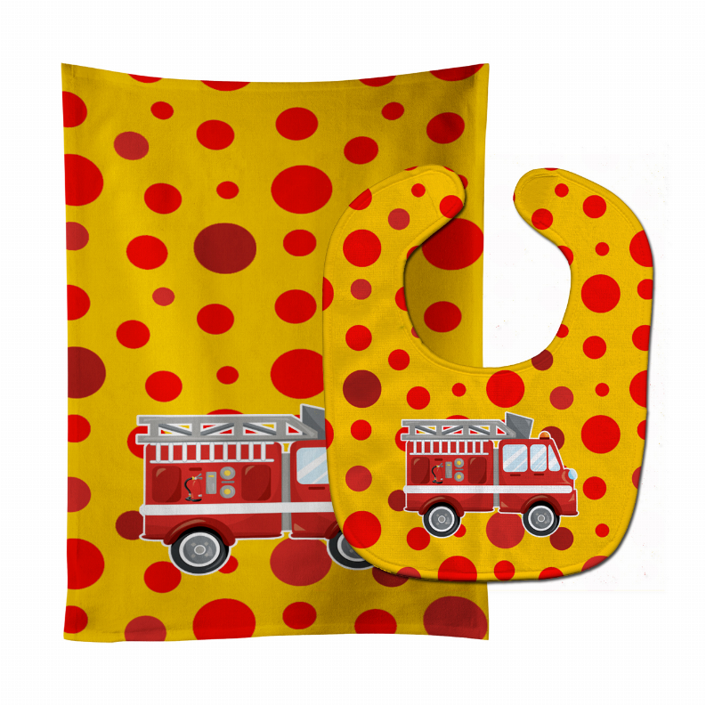 Fireman Baby Bib & Burp Cloth