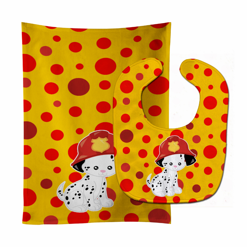 Fireman Baby Bib & Burp Cloth