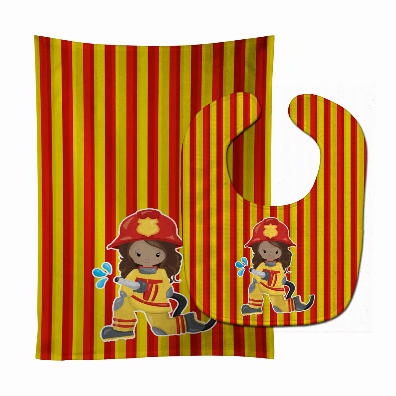 Fireman Baby Bib & Burp Cloth