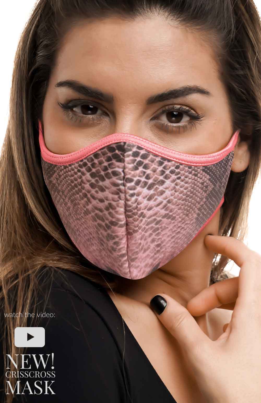 CrissCross Pink Snake - FACE MASK