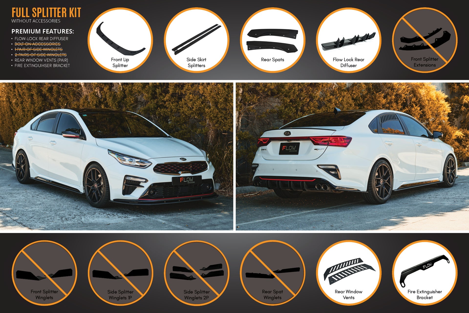 Cerato GT Sedan PFL Full Lip Splitter Set