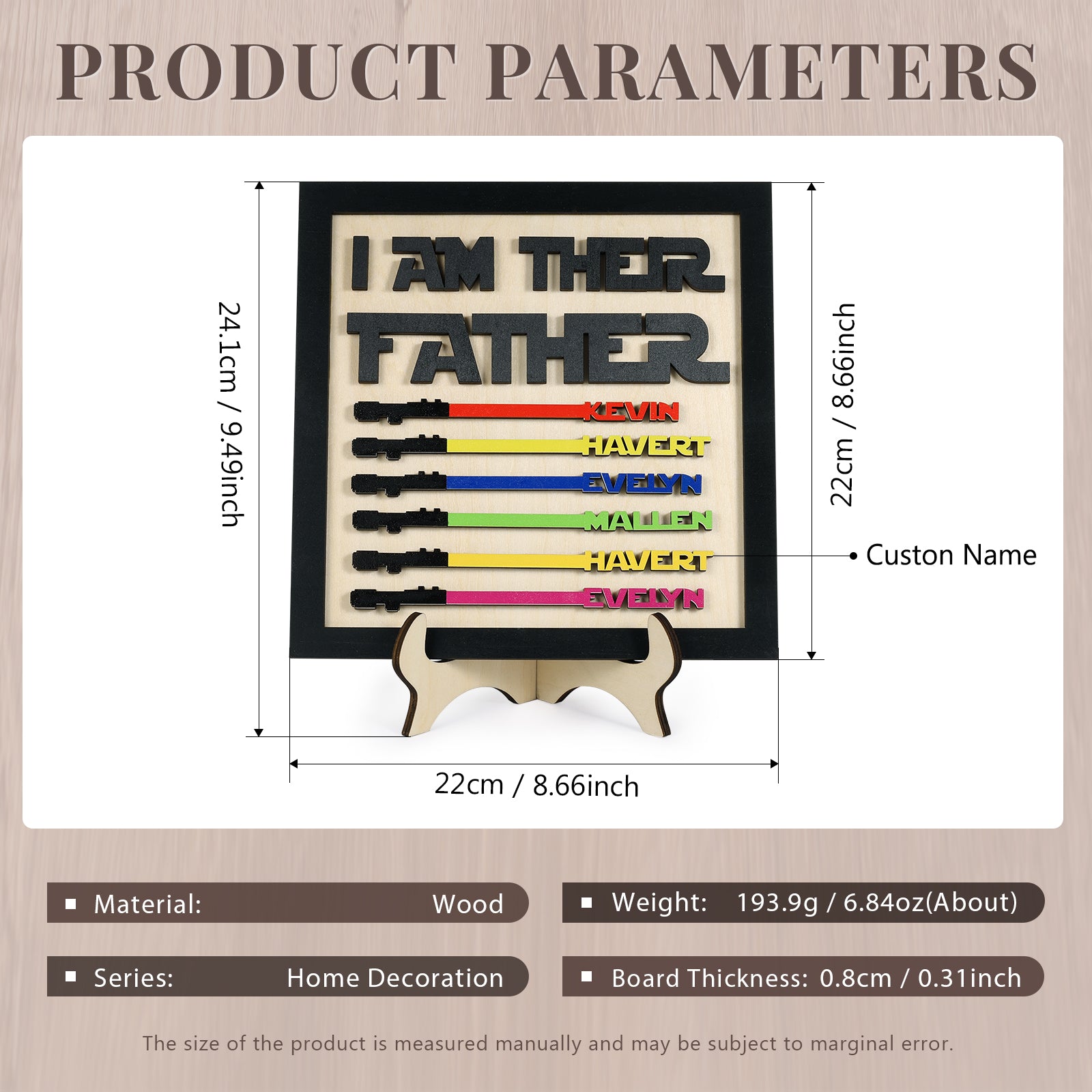I Am Their Father Wood Desk Sign