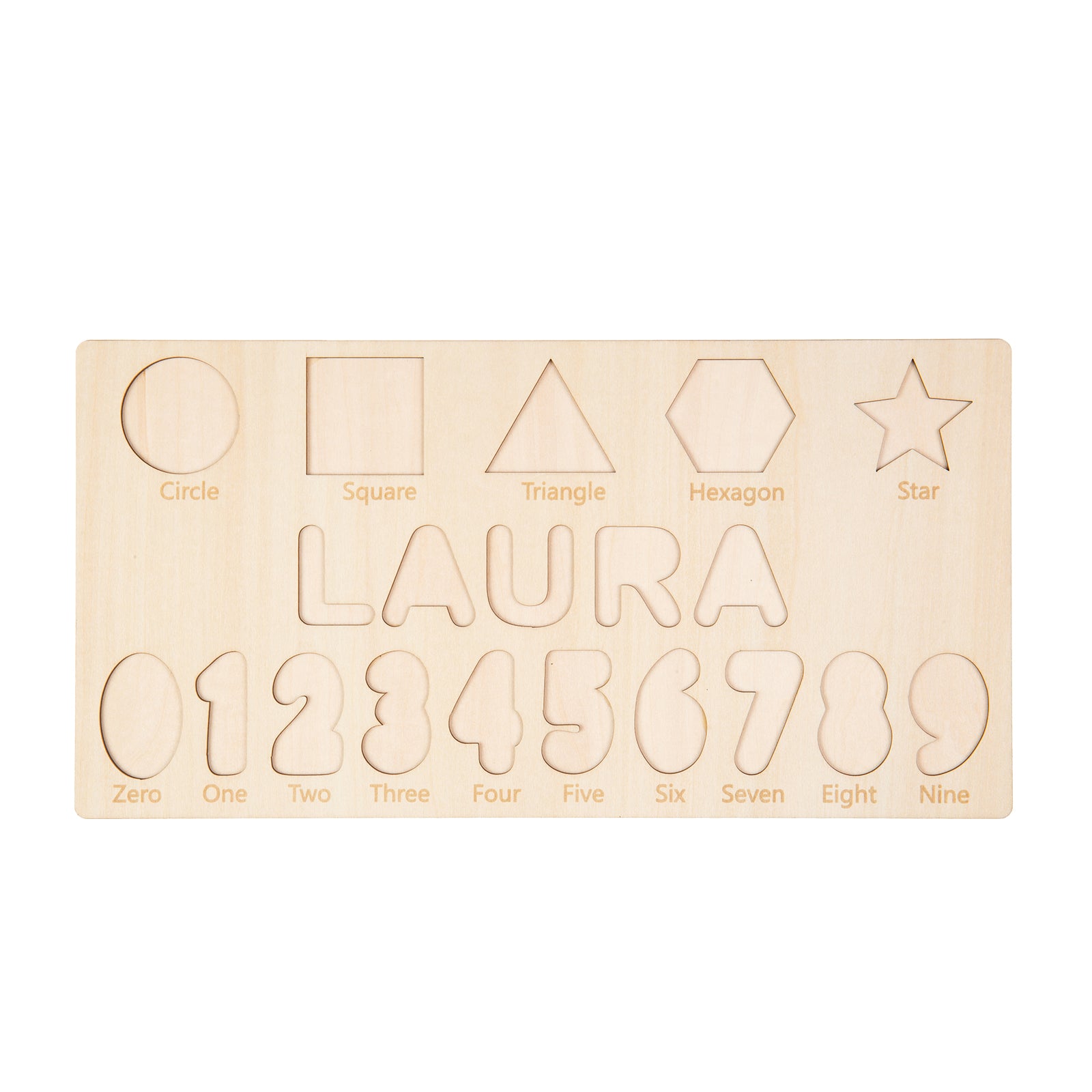 Custom Wooden Name Numbers and Silly Face Shapes 2 Color Options