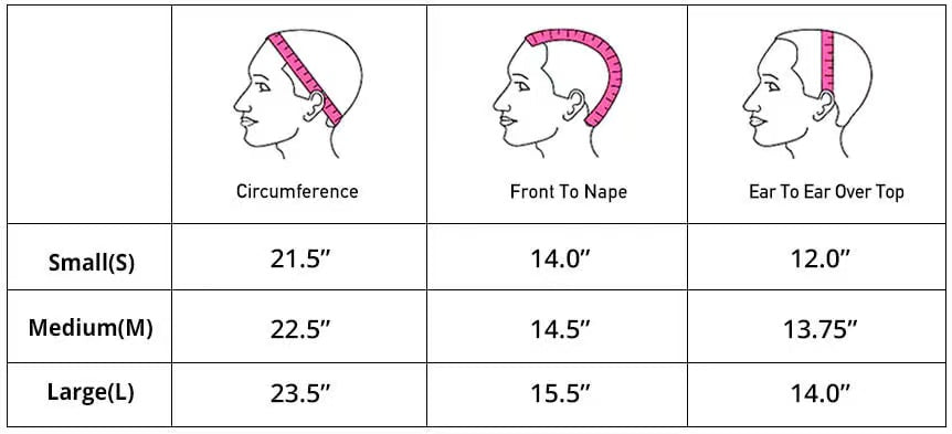 CAP SIZE AND MEASUREMEN