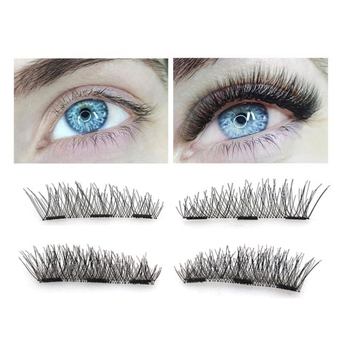 Magnetic eyelashes with 3 magnets handmade 3D magnetic lashes natural false eyelashes magnet lashes with gift box