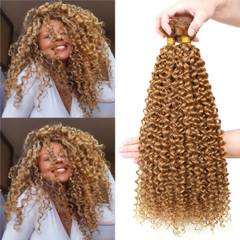 Blonde 3pcs/pack Black 613 Kinky Curly Hair Extensions Fiber Afro Curly Bundles